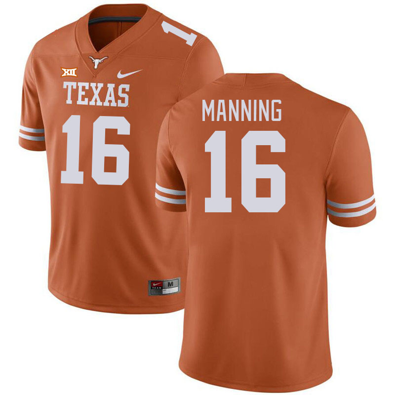 Men #16 Arch Manning Texas Longhorns 2023 College Football Jerseys Stitched-Orange